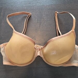 Savage X Fenty~Unlined Sheer Mesh Underwire Bra~Warm Nude~36D~Rose Gold